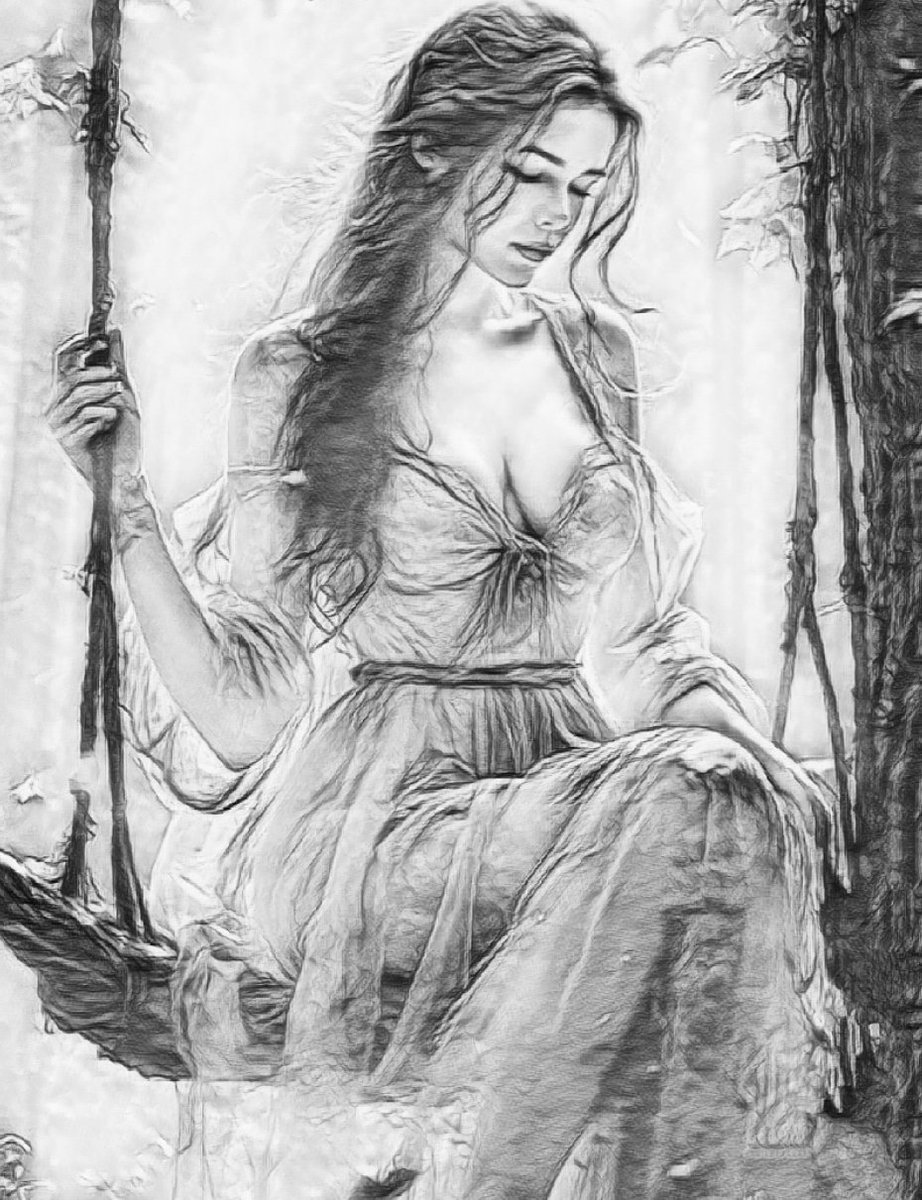 ruhinrhyme's tweet image. A swing on a thread, a memory half-spun.
She slips through the branches to dreams yet unwon.
The world is washed pale, but her spirit is vivid;
A queen on her throne in a moment unlived.
Let the rope pull the past, and the future sway in.
#vss365
​#MonochromeMagic  #DeepThoughts