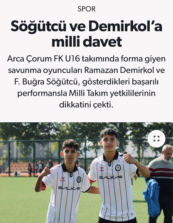 ultrasredboys38's tweet image. GURUR! 🇹🇷
Tayfamız üyelerimizden Çorum FK forması giyen genç futbolcu Ramazan Demirkol kardeşimiz gösterdiği performansla u16 milli takımına davet edildi.
Kardeşimizi kutlar, başarılarının devamını dileriz.
#URB