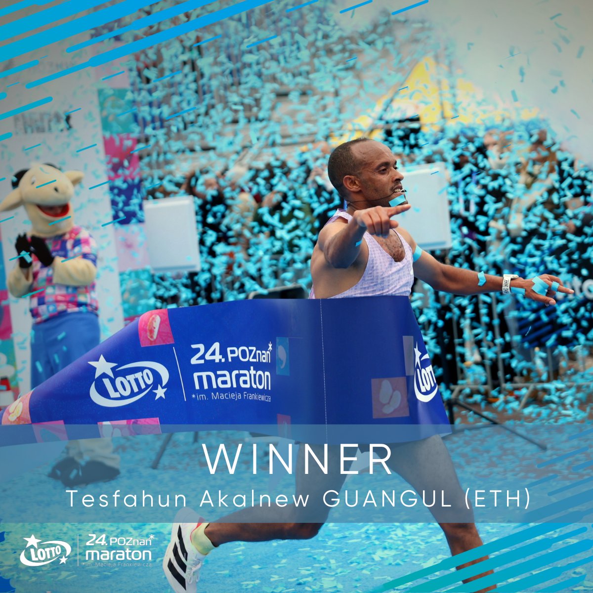 poznanmaraton's tweet photo. 🇪🇹 Tsehafun Akalnew Guangul (ETH) zwycięża LOTTO 24. Poznań Maraton 2025 z czasem 2:14:01

🇵🇱 Izabela Paszkiewicz (POL) triumfuje wśród kobiet – 2:30:13! 💙

🇵🇱 Najlepszy Polak: Adam Głogowski – 2:19:52 👏

#PoznanMaraton #LOTTO24PoznanMaraton #RunPoznan #MaratonWPoznaniu #RunningCommunity #PolandRunning #MarathonWeekend
