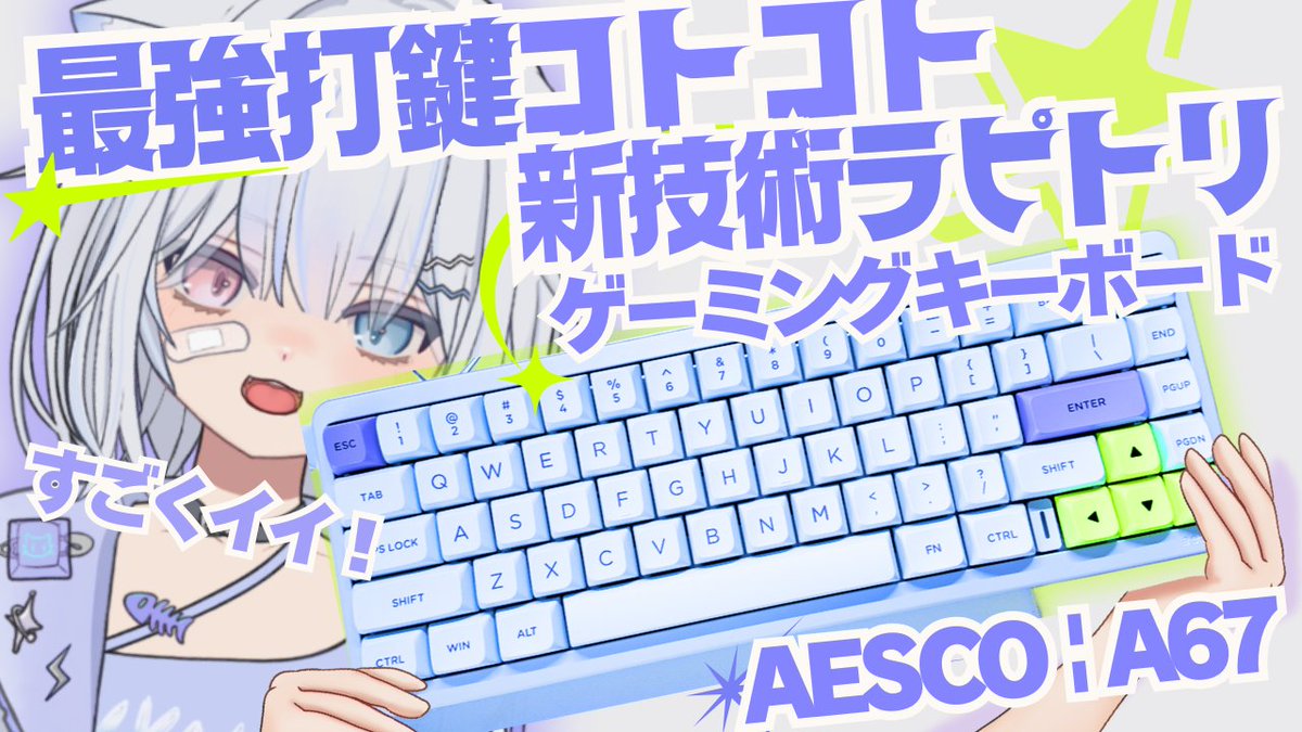 renya_pi's tweet image. Youtube更新⊹ ࣪˖ ꜀^ ^꜀ ꜆੭ 

新発売の超高速ワイヤレスキーボード
⌨『AESCO A67』💜
開封レビュー♪

おまけコーナーでは、
付属キーキャップで遊んでみたよ
ぜひ/ᐠ. ̫ .ᐟ\ฅﾐﾃﾈ

動画🔗
youtu.be/oE4_yVgsk3Q

提供：　#Rabbit0　#PR