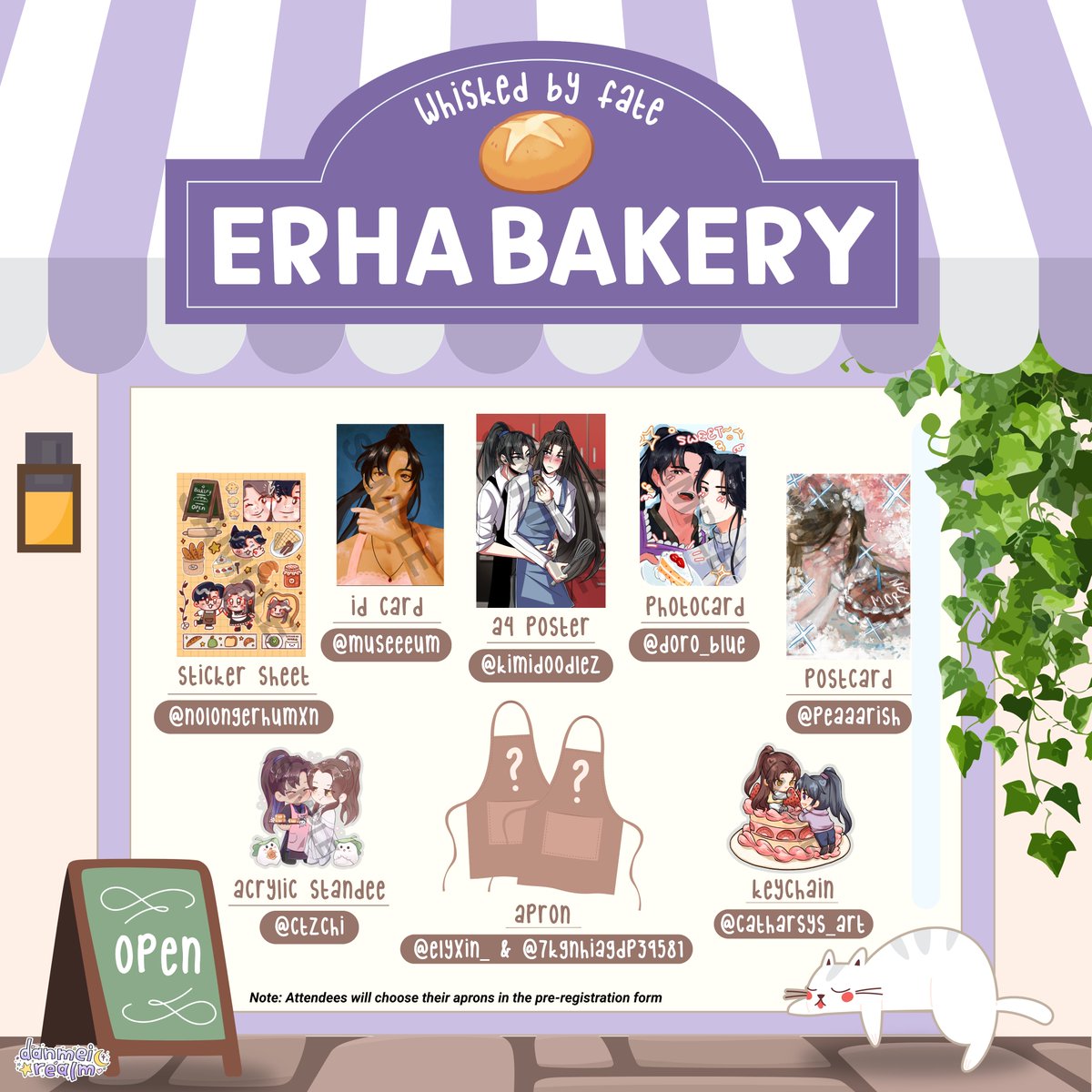 🥖 MERCH INCLUSIONS REVEAL!

Whisk, bake, and bring home the most delicious goodies! 🧁 Check the thread for more treats! 

✨ Pre-sale: 10/15
— Receive an exclusive item only for early birds! 🎁
📌 General sale: 10/18

#ERHABakingEvent