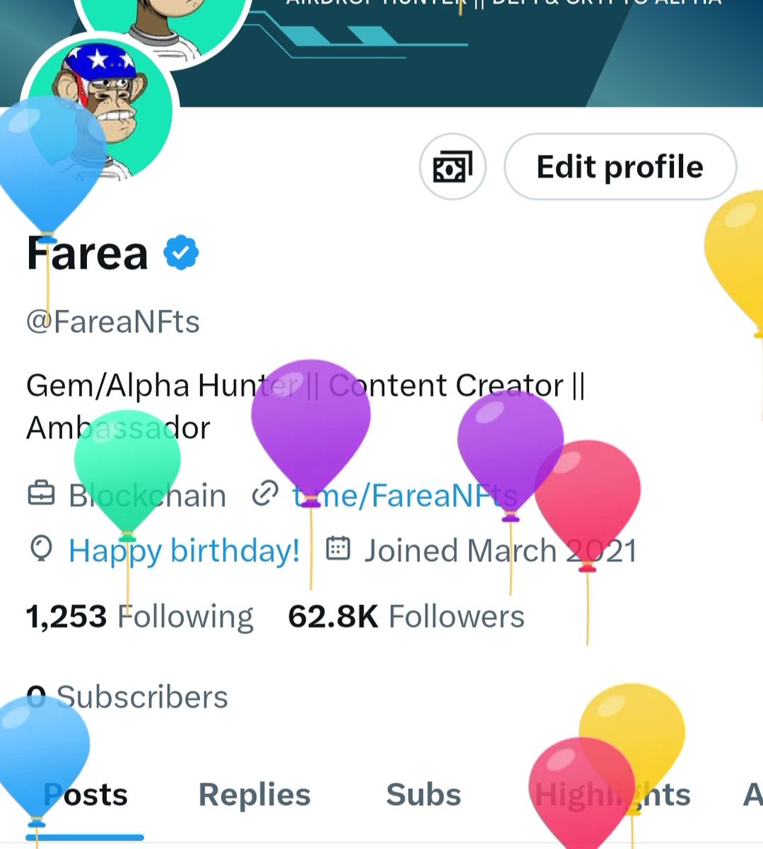 FareaNFts's tweet image. +1

Happy birthday to me 🥳