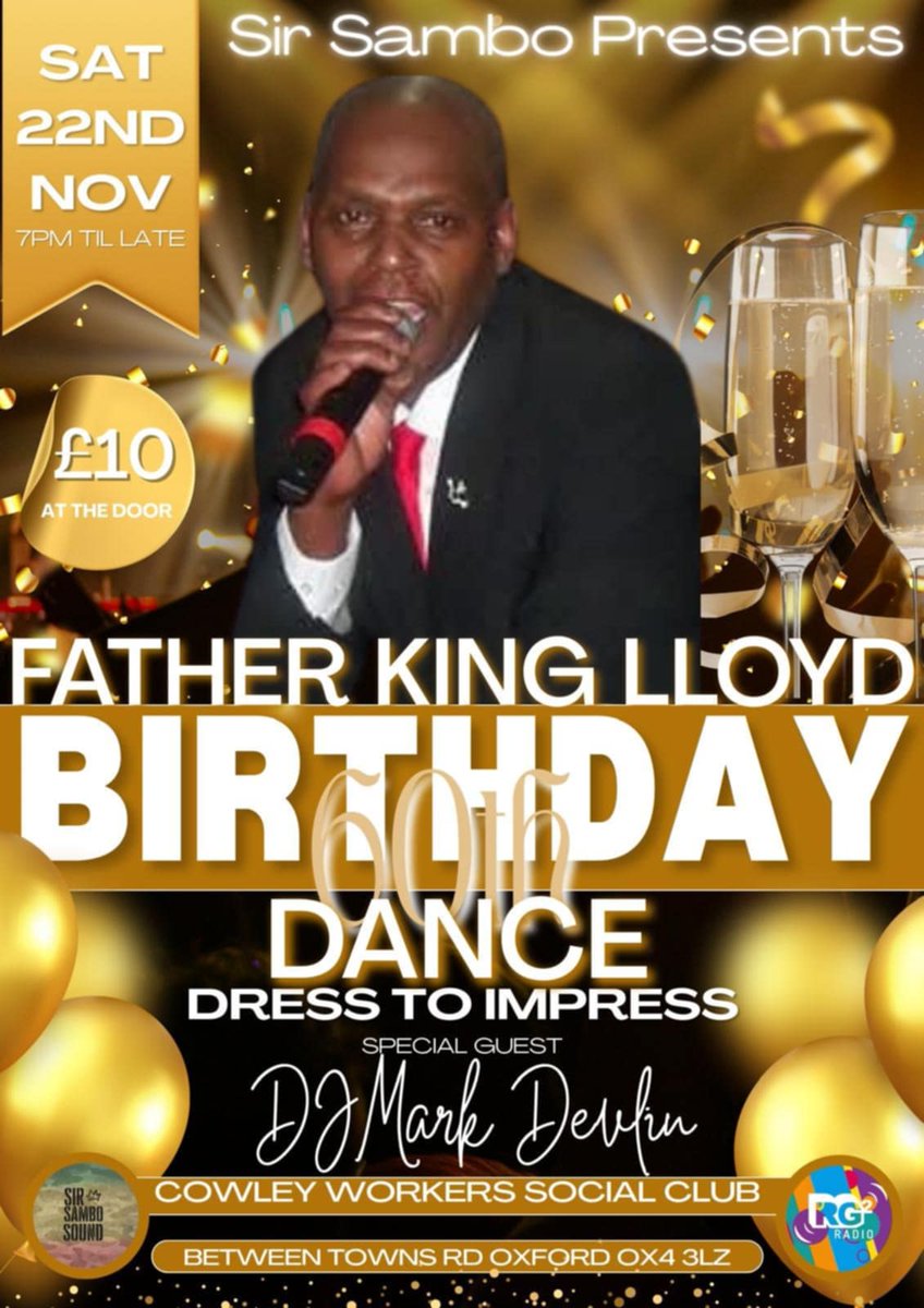 My next DJ outing will be this. Lloyd Bowers and myself go back a long way, having shared radio and club adventures together, so on 22nd Nov I’ll be honoured to play at his 60th birthday bash in Oxford. I’ll be dropping soul and disco revivals in among all the reggae sounds.