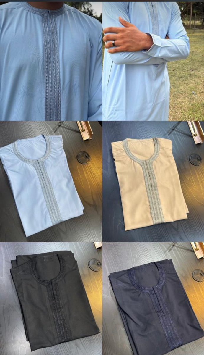 Adamjr429's tweet image. Morocco jallabs thawb 🧵🪡
Available at an discounted 
Price 🏷 20k each with sizes 
Ranging from 62 to 55
📍location kaduna Delivery 
Nationwide For enquiry WhatsApp 
Or call ☎️ 📞 07064264296