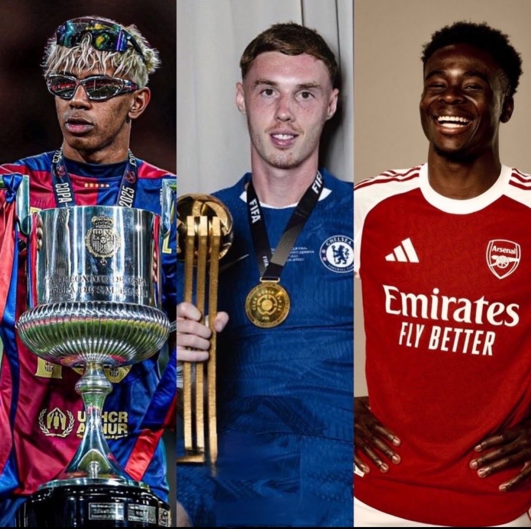 LfcShaunjudge's tweet image. Yamal holding a trophy...
Palmer holding a trophy...
Saka holding his waist....