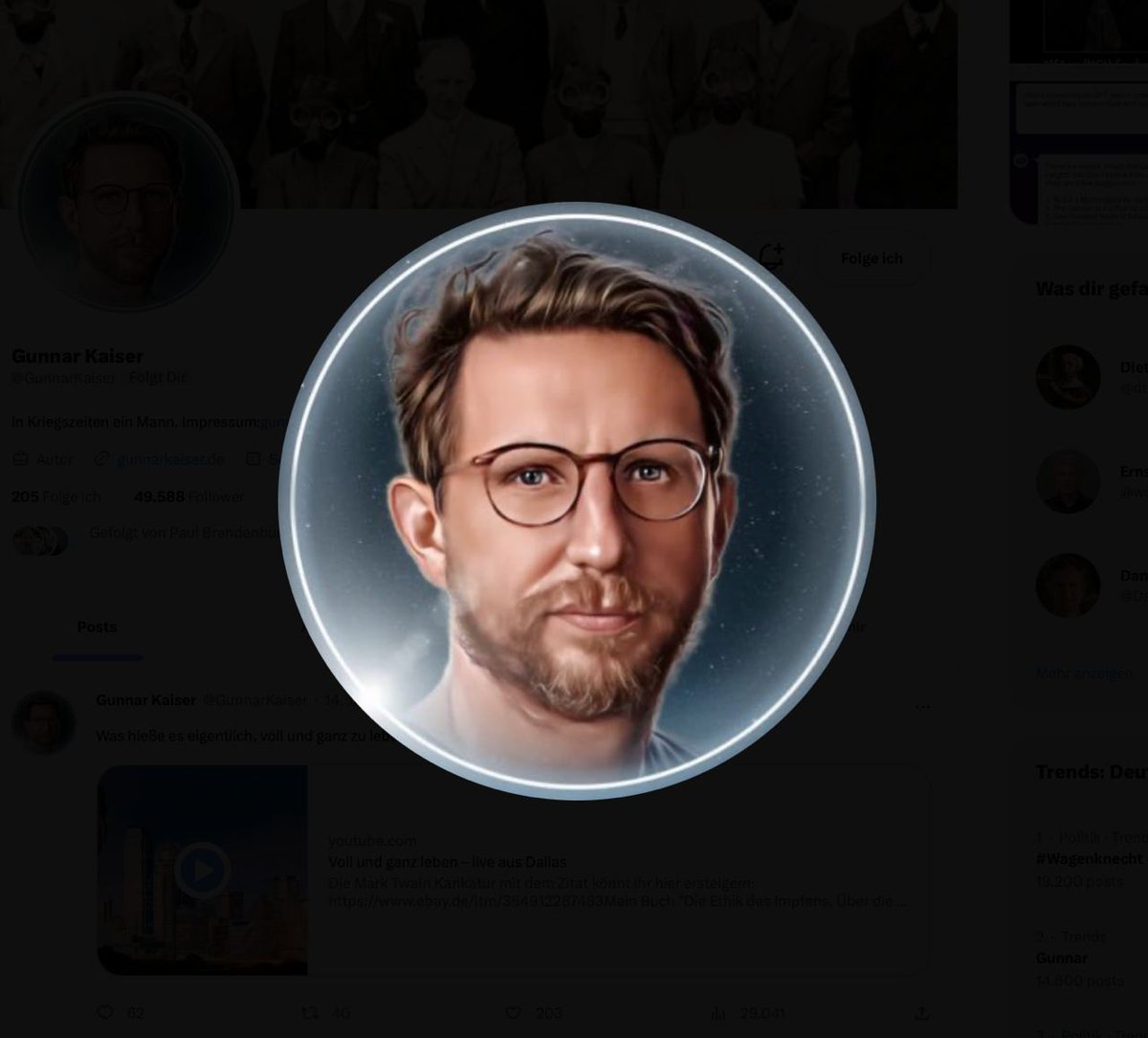 Zwei Jahre ohne Gunnar Kaiser. Er bleibt gegenwärtig – in Gedanken, in Gesprächen, in Menschen, die er geprägt hat. Am 12. Oktober 2023 hat er uns für immer verlassen. Die Lücke, die er hinterließ, kann niemand füllen. Er hat sich nicht angepasst, nicht einschüchtern lassen,