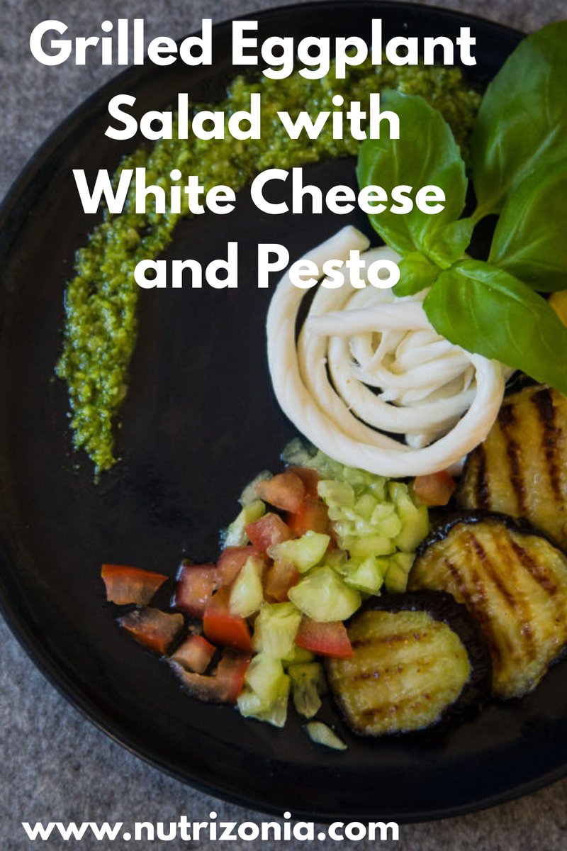 Grilled Eggplant Salad with White Cheese and Pesto nutrizonia.com/grilled-eggpla… 

#glutenfreerecipes