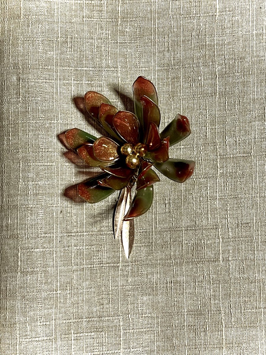 今日 マルシェにつけて行こうと思って
作ったのに忘れたブローチ
めっちゃ多肉植物になって
「あれ？｣ってなった