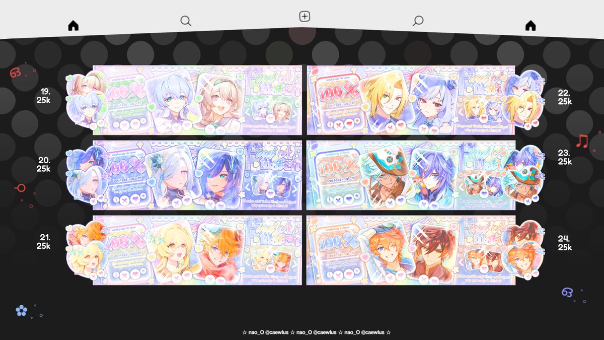 any interactions are cherished &lt;3

haloo! naoo ada layout ready stock couple genshin, hsr, zzz yang bisa di take by dm pukul ( 19.OO WIB ) 🆗 untuk harganya ( IDR 25.OOO ) avail qris! — happy jajann 🍎🍀

t. #zonauang #zonajajan