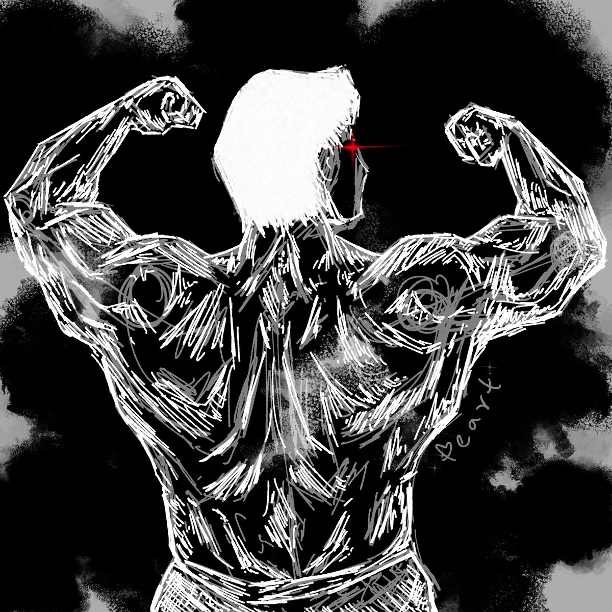 KabirHenry's tweet image. Inktober day 12, &quot;Shredded&quot;
mmm my mooscles are getting bigger... 
#inktober #inktober2025 #muscles #shredded #inktober2025shredded #illustration #inktoberday12