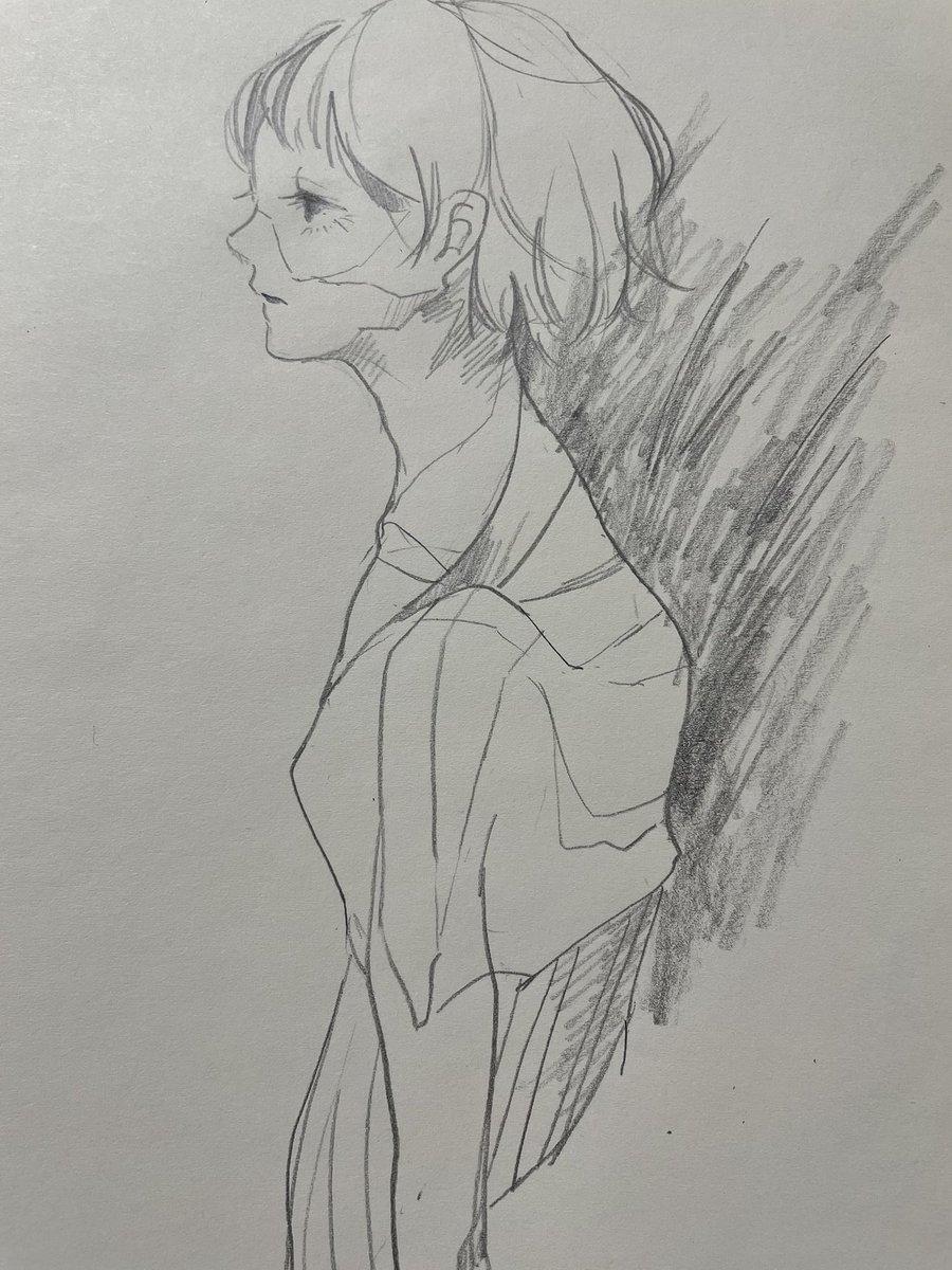 モルフォ見ながら描くとこうなりがち。人体オモロー。
顔だけキレイなのも変よな、手癖捨てたい