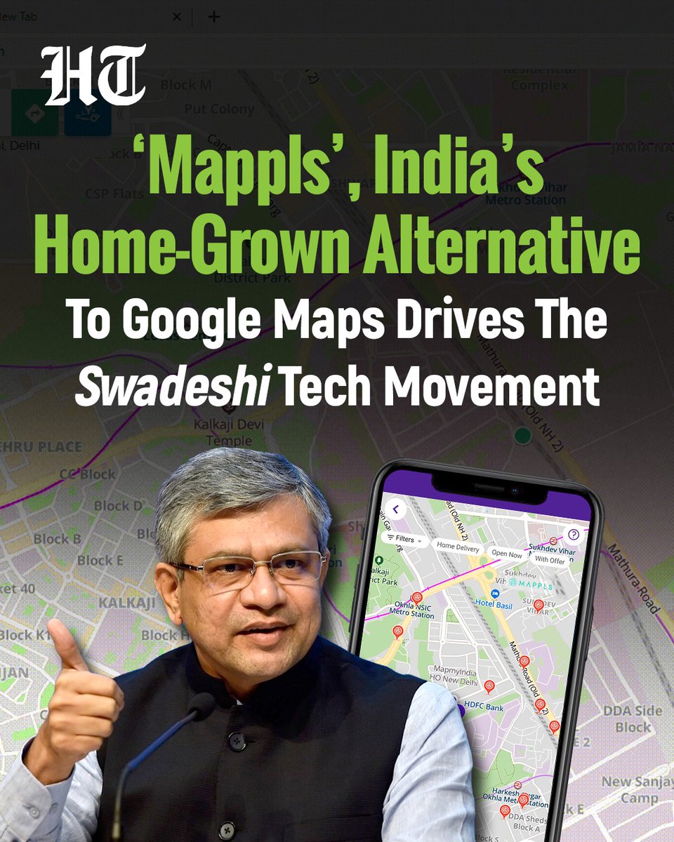 After Arratai and Zoho, Mappls emerges as the latest app driving India’s Swadeshi push, receiving a strong backing from the government

Know more 🔗 hindustantimes.com/india-news/an-…
