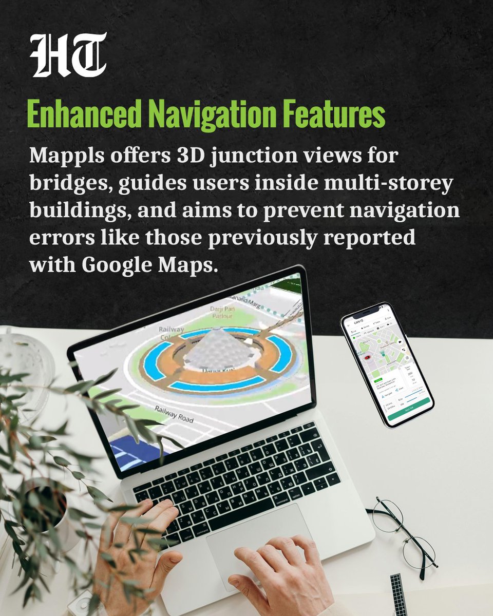 Mappls says that it would provide a three dimensional junction view to users whenever there's a bridge ahead, to avoid any error. It also promises to enhance navigation by offering a wide range of options and a simplified interface for easy use

Know more 🔗