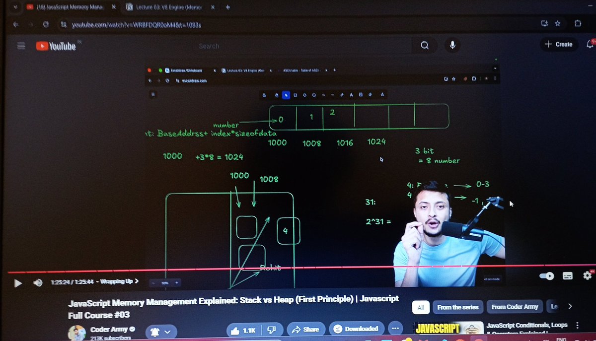 KunalPatidar23's tweet image. Lecture-18 completed ✅
Learn the concept of stack and heap in JavaScript 
Learn how memory is managed in stack and heap. 
••Missed 10 days due to health issues. Now I am back on track again 💪🔥
#defencebatch #coderarmy 
@rohit_negi9