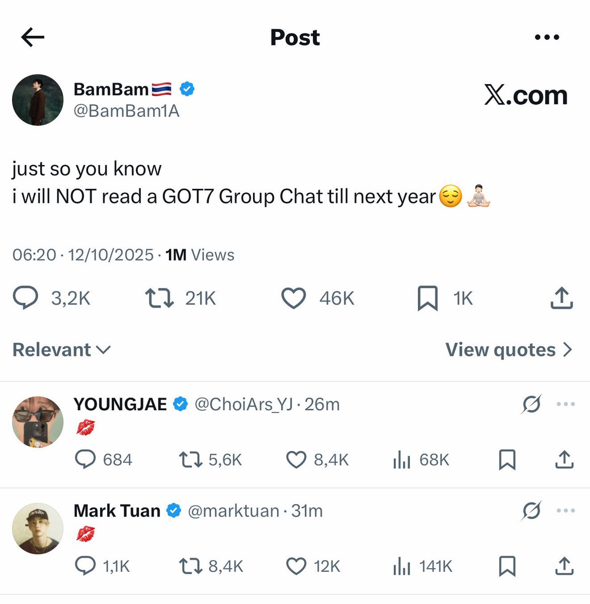 بامبام يقول معلومه بس ترا ماراح اقرا قروب قوتسفن لين السنه الجايه واضح ماسكينه طقطقه والاعضاء جايين التويتر يعلقون تحت تغريدته 💋💋 يعني اذا ماراح تشوف قروبنا بنجي عندك هنا عادي 😂