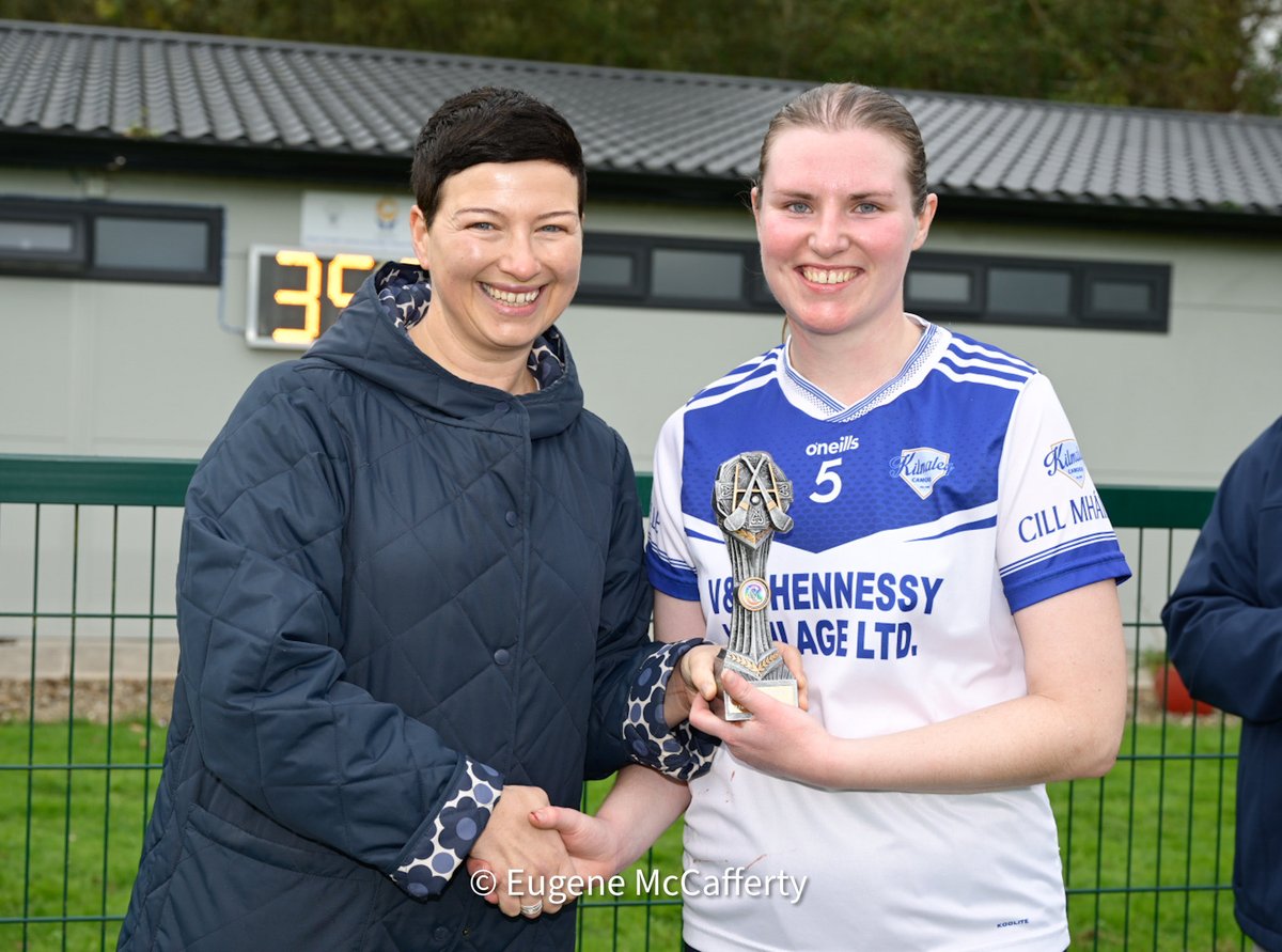 ClareChampion's tweet photo. Kilmaley have won the Margaret O’Regan Cup after victory over Clarecastle-Ballyea in the final of the Junior B Camogie Championship. Result @KilmaleyCamogie 3-6 @ClarecastleGAA 0-9. @ClareCamogie. Photographs by @eugemccafferty. https://t.co/YTWplgtR4U