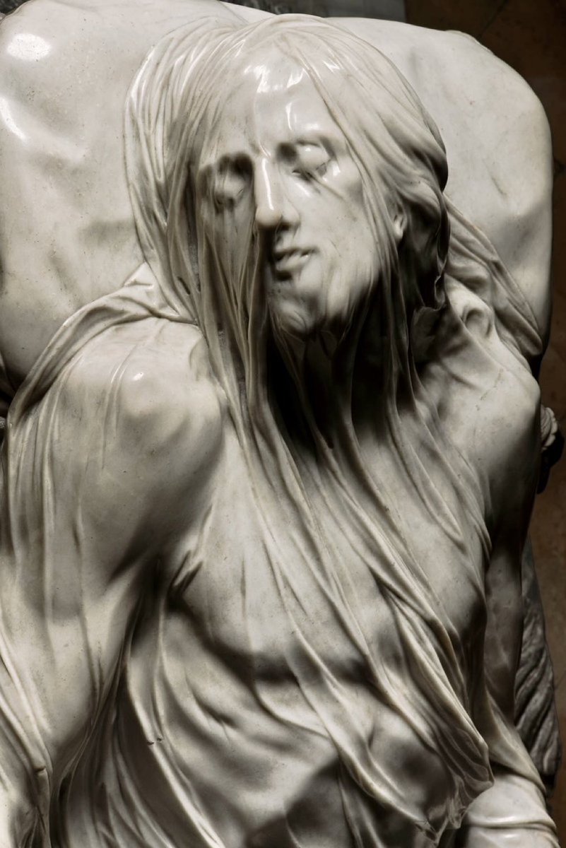 The marble veil in Giuseppe Sanmartino's Veiled Christ is so astonishingly lifelike that the artist was accused of using alchemy to turn fabric into stone.

Antonio Canova remarked that he would have gladly given ten years of his life to achieve something of similar quality.