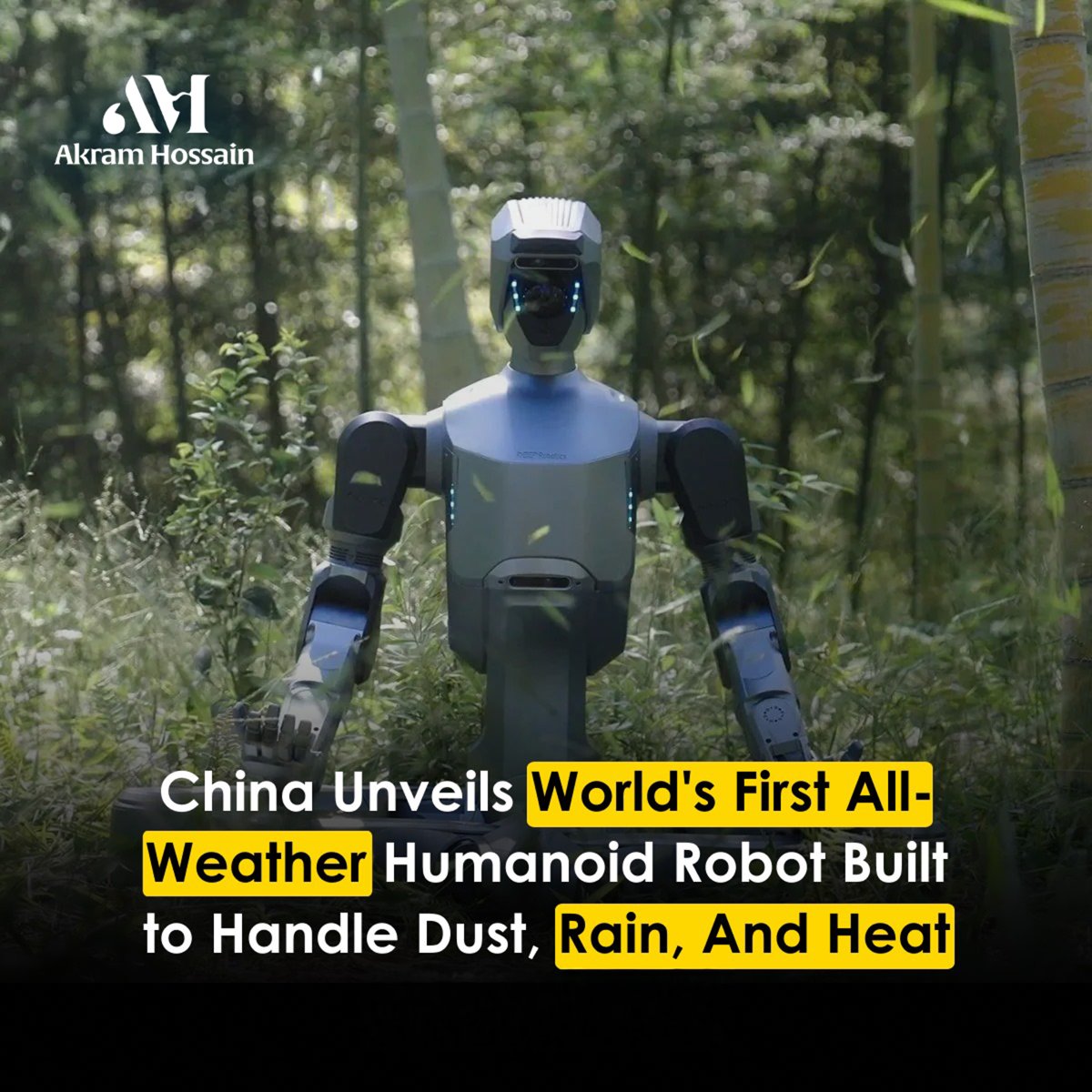 AkramCf's tweet image. Deep Robotics unveils the DR02: an all-weather humanoid robot built for harsh outdoor work.
IP66 dust and water resistance, -20°C to 55°C operation, 1.5 m/s walking, 4 m/s top speed, 20° climbs, and 10 kg lifting.

Modular design for fast maintenance, with LiDAR, depth sensors,…