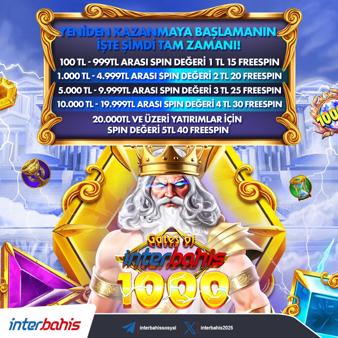 interbahis2025's tweet photo. ⚡️Gates Of İnterbahis 1000 Oyunundaki Freespinlerimiz Yenilendi! 🥳

🤩 Hemen Bonuslar Sayfamızı Ziyaret 
Edin! 🥳

↪️Güncel Adres: https://t.co/6LEjhjhNad

#İnterbahis #Gatesaofİnterbahis #GatesOfİnterbahis1000 #Slot #Casino #SlotCasino #Freespin #Ödül #Yatırım #CanlıCasino https://t.co/kpRaUuQ3VW