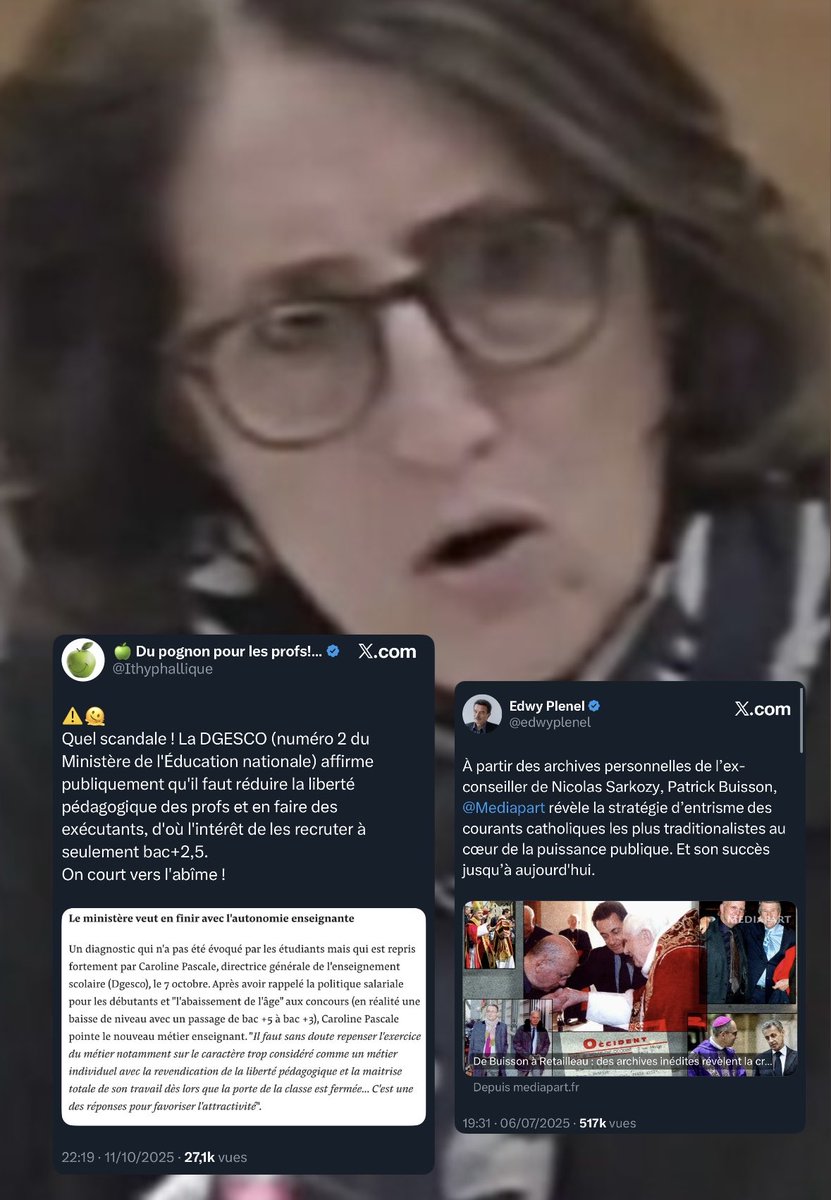 Rappelons que Caroline Pascal qui veut aujourd’hui supprimer la liberté pédagogique des enseignants est cette catholique fondamentaliste choyée par Patrick Buisson qui a pris des libertés avec la vérité en mentant sur Stanislas.

Pourquoi n’a-t-elle pas été limogée ?