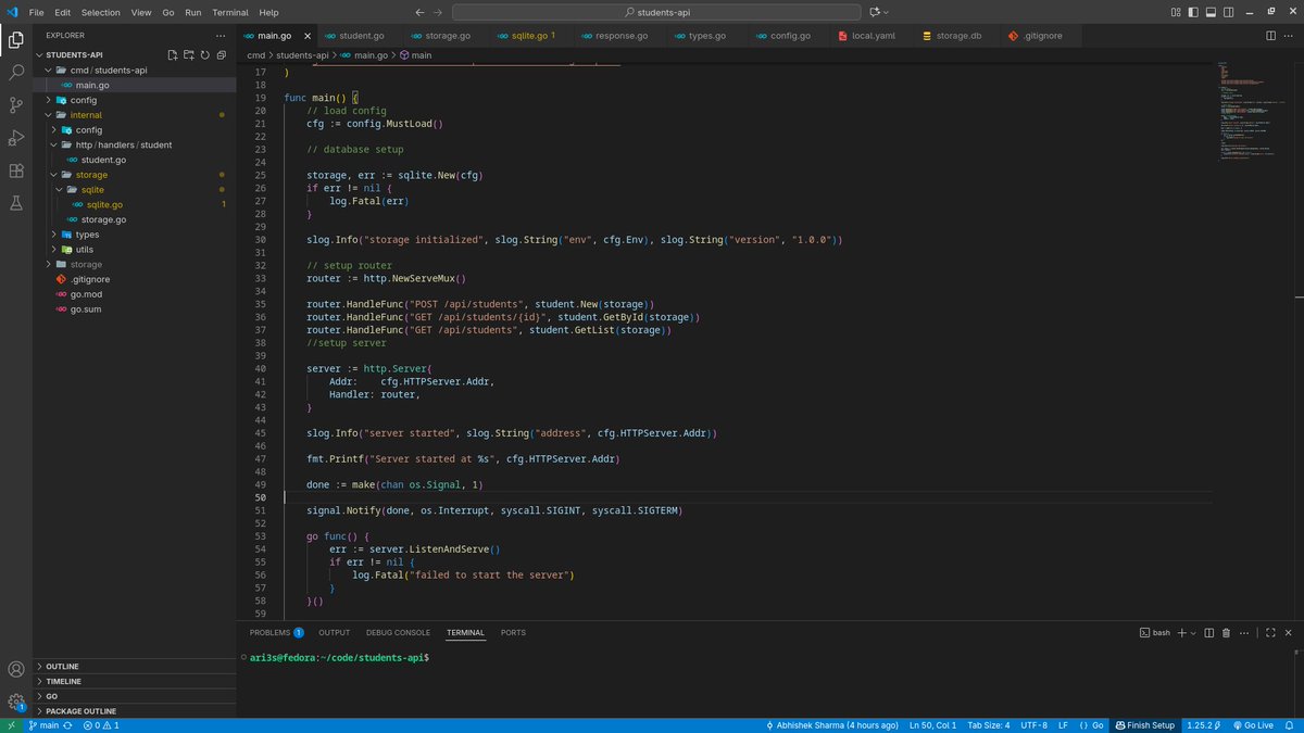 ari3stwt's tweet image. Been exploring Golang lately, built my first REST API in go,  just net/http to get the core fundamentals. Coming from Express.js, Go feels quite different but, it’s fast and fun to write. (if err != nil) 

#golang #go #100DaysOfCode #backend #restapi #devcommunity #buildinpublic