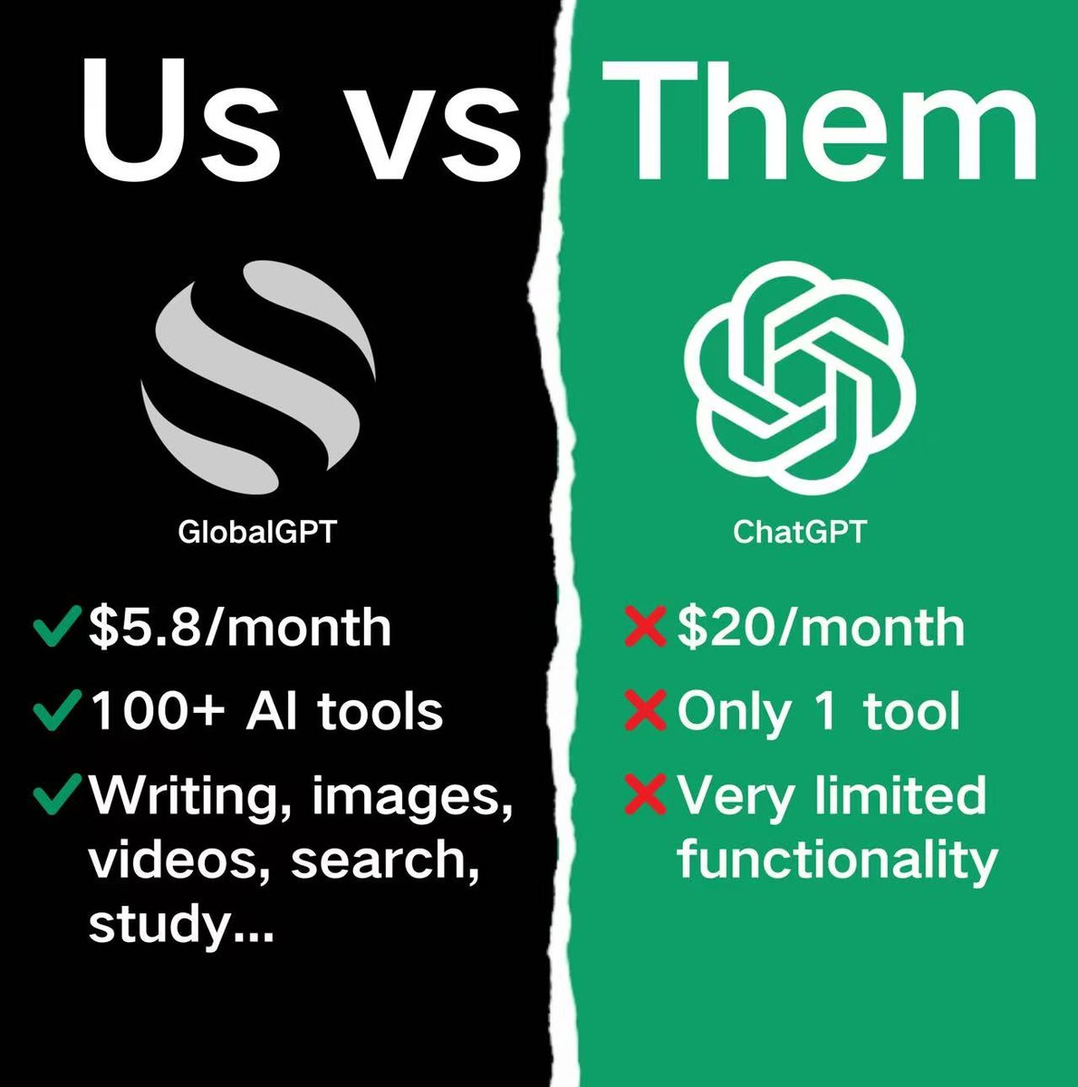 Ronycoder's tweet image. I just canceled my GPT-5 & Veo 3 subscription ❌
Because this platform gives GPT-5 free for new users, and access to Veo 3 + 100+ models that are 10x better & 20x cheaper ✅
Check it out now: