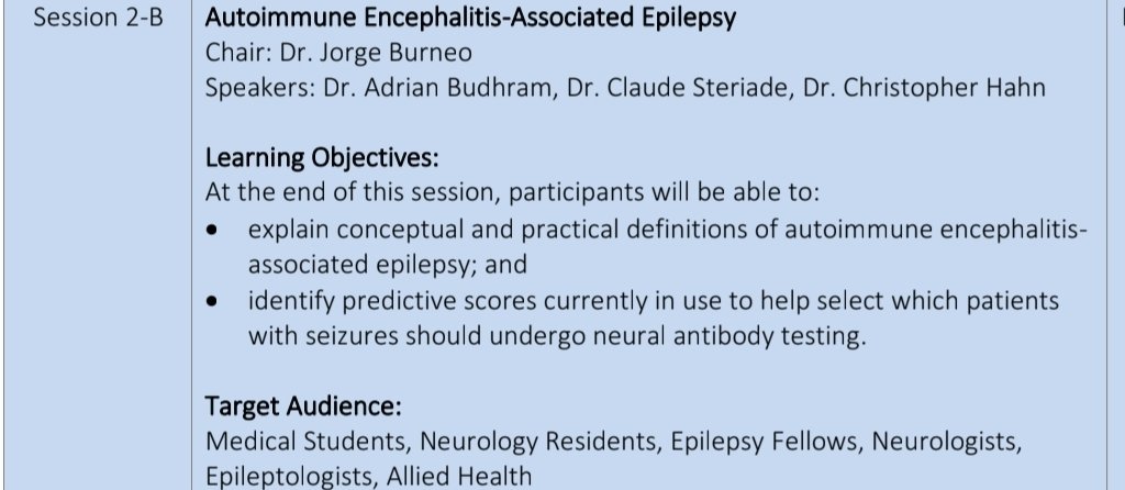 epileptologo's tweet image. Great speakers will be discussingon the topic of Autoimmune encephalitis-associated #epilepsy at the Annual Meeting of the @CLAE_LCCE
Join us in #calgary on October 24th at 4:15pm
@adrianbudhram1 @CSteriade