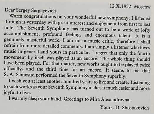 madigan_melvyn's tweet photo. Shostakovich to Prokofiev, 12 October 1952: https://t.co/KpMtBmsye5