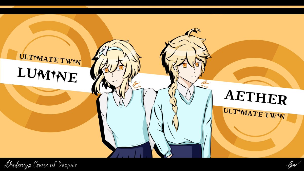 rinreadnovels_'s tweet image. Sumeru Danganronpa AU: Introduction 1/8
Lumine&Aether—Ultimate twin
2nd year exchange students
#Lumine #Aether