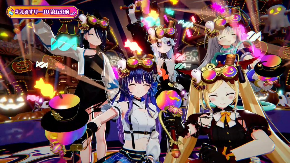 water20's tweet image. 記念撮影

Life Like a Live!10 (えるすりー) 第五公演

(冒頭無料配信) youtube.com/watch?v=EW7Xzw…

#VTuber #VSinger
#えるすりー10第五公演

#ハイテンションパルフェ！
#暁おぼろ #ヤマトイオリ #上水流宇宙 #鈴木あんず #香鳴ハノン