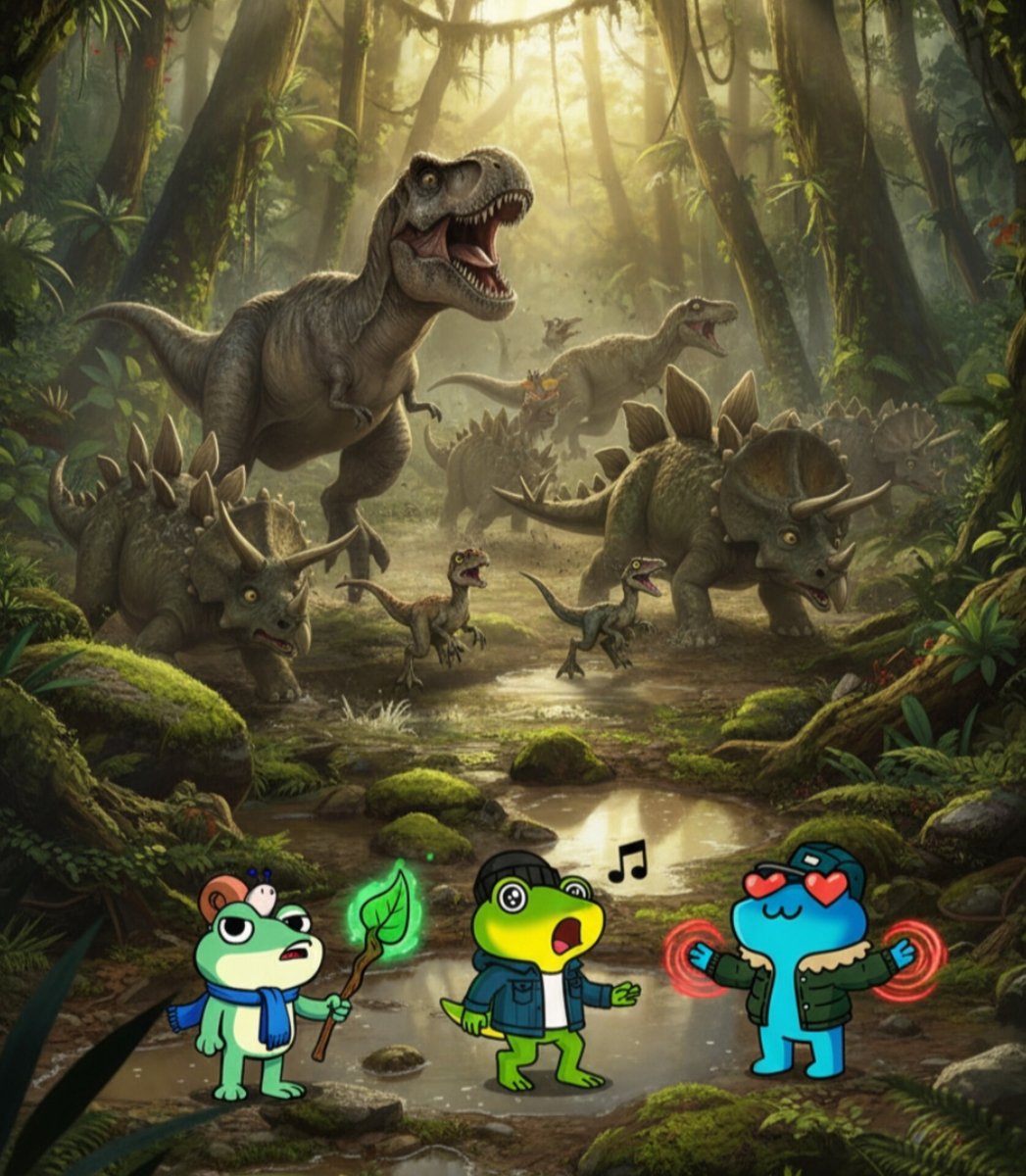 kumar_ashishhh's tweet image. That moment you realize the 'exclusive jungle party' invite you got on the Talus Labs was just a setup by a giant, hungry T-Rex. Hope their singing is enough to pay the cover charge! 🎶🦖.
@talus_intern @Talus_Labs @TalusNetwork