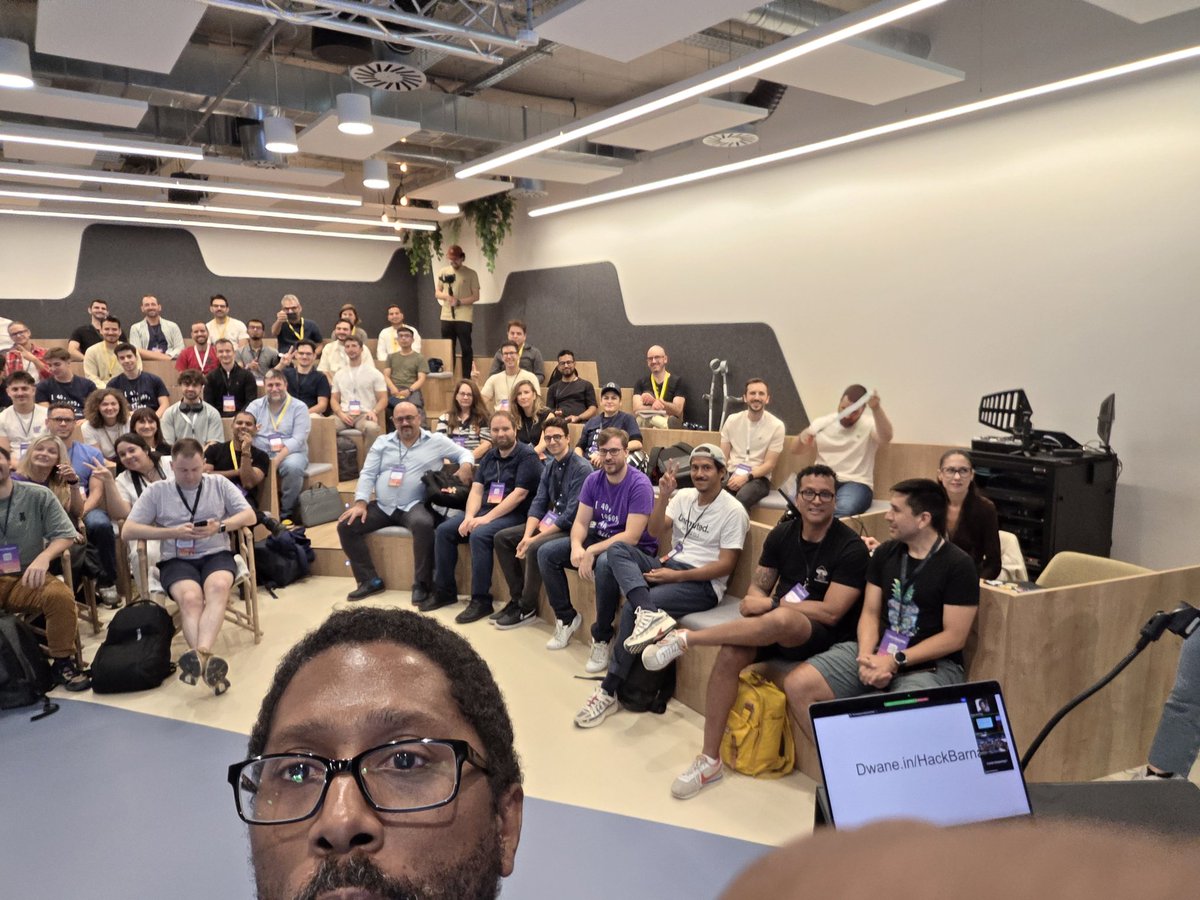 lifelongdev's tweet image. Day 1 of @hackbarna was DOPE! (Tiring but DOPE!) Shouts to everyone that checked out my presentation and workshop about @VonageDev . Looking forward to seeing what folks build. Dwane.in/HackBarna2025