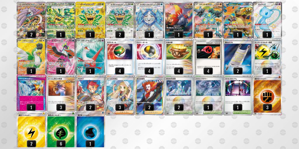 キサタ
シティリーグS1シニアBO武蔵小金井
使用:水ライコ
予選⭕️⭕️⭕️⭕️❌5位通過
トナメ⭕️⭕️⭕️優勝🥇
シニア環境所詮CL横浜でボコボコにされて凹んでいましたが、なんと優勝しました🏆
練習にお付合い頂いた方々、対戦してくれた方々、ジャッジの皆様、本当にありがとうございました🙇‍♂️

#流山ポケカ部