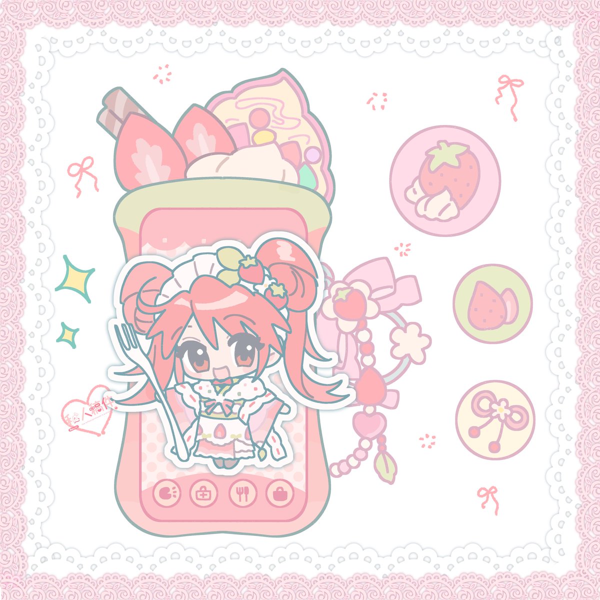 #ファイン 🍧#ふしぎ星のふたご姫 🍓
いちごパフェ🥄