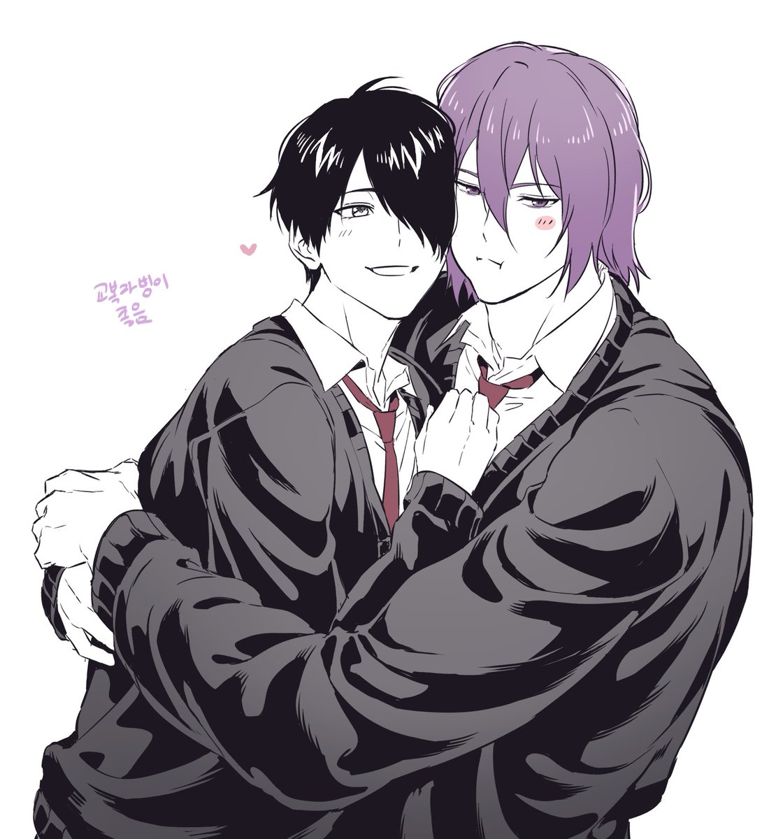 자빙 뭐그리지하면 손이 교복을 그림