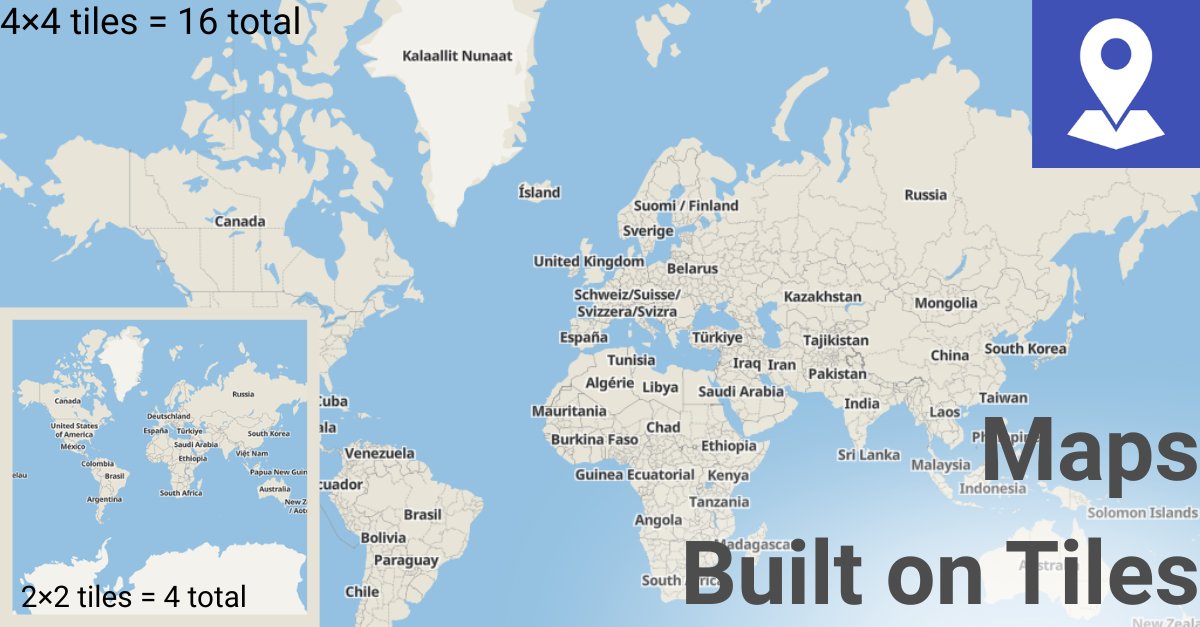 geoapify's tweet image. Zoom in = more tiles. Zoom out = fewer tiles.
Behind every web map is a grid of XYZ coordinates. 🧩
Learn how it works → dev.to/geoapify-maps-…
#Geoapify #Mapping #Geospatial #WebDev #Developers