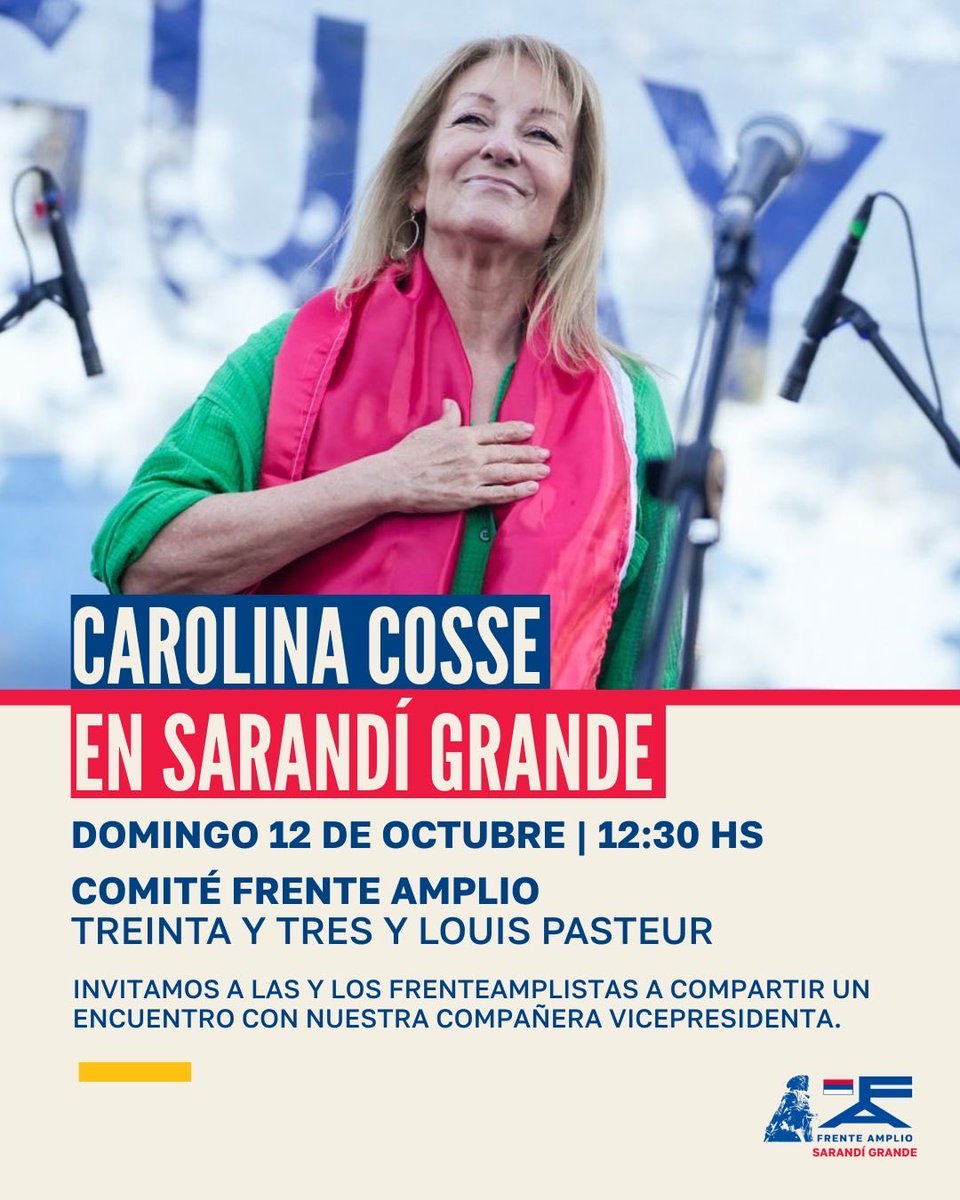 Gracias, Sarandí Grande, por la invitación. ¡Nos vemos hoy!