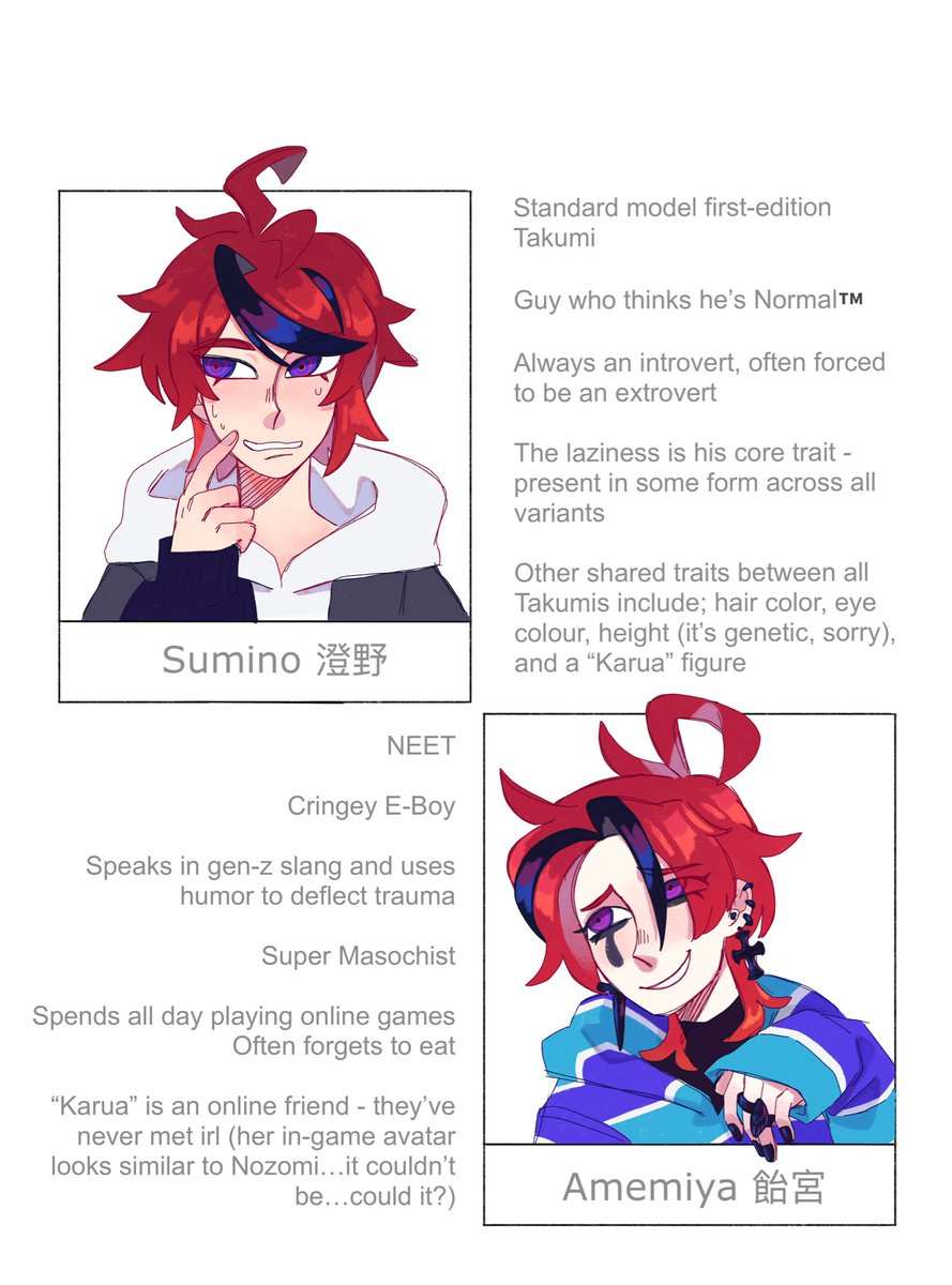 NekoSigma's tweet photo. this idea I had; what would Takumi be like if he was given the backstory/simulation of the other SDU members. Now entering the takumiverse (1/2)
#hndr_FA https://t.co/PQNk7vfRcG
