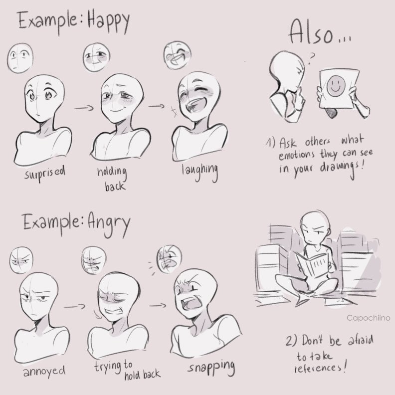 EtheringtonBros's tweet image. Our feature tutorial/artist for today are these great tips by @Capochiino1 on varying LEVEL of INTENSITY of your character&apos;s EMOTIONS, instead of happy, sad etc being fixed states. #gamedev #ART #illustration #manga #anime #comicart #drawing #DRAW #artists #tutorial #animation