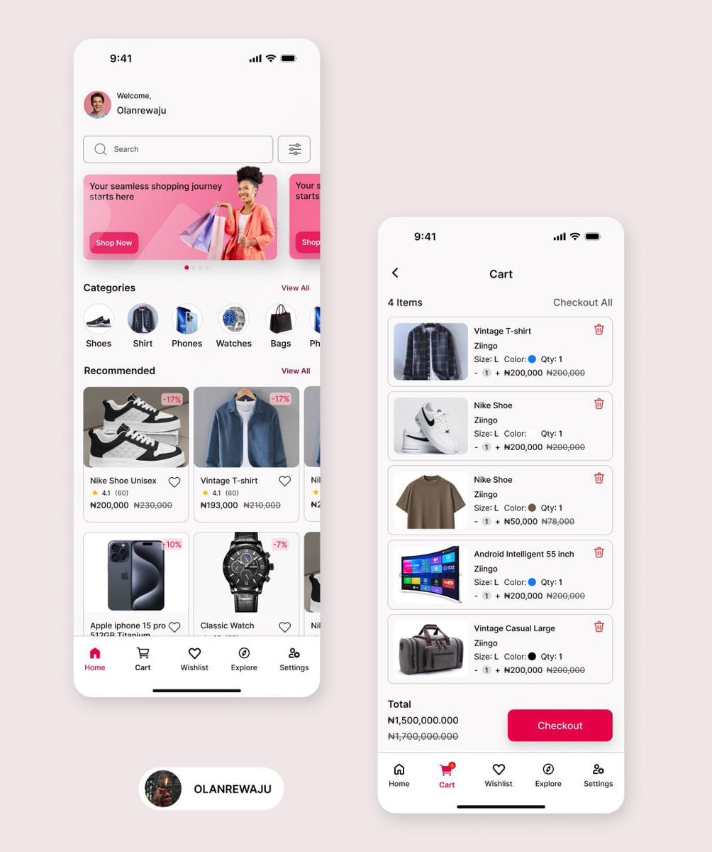Olanrewaju36636's tweet image. I redesigned a Marketplace app, into a full E-commerce app.
Why?
Because trust matters.
A clean UI, verified products, and a simple checkout flow can completely change how users feel while shopping 🛍
#UIDesign #designs #eCommerceStrategy