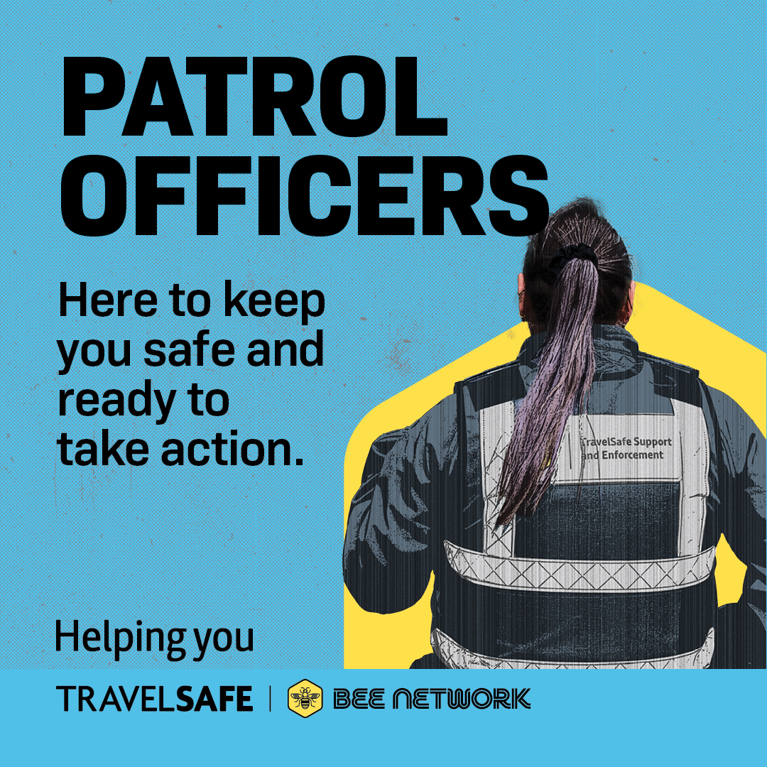 BeeNetwork's tweet image. Our staff patrol the network 5,000 hours a week and they’re on the lookout for anti-social behaviour.

Here to keep you safe...

#GMTravelSafe