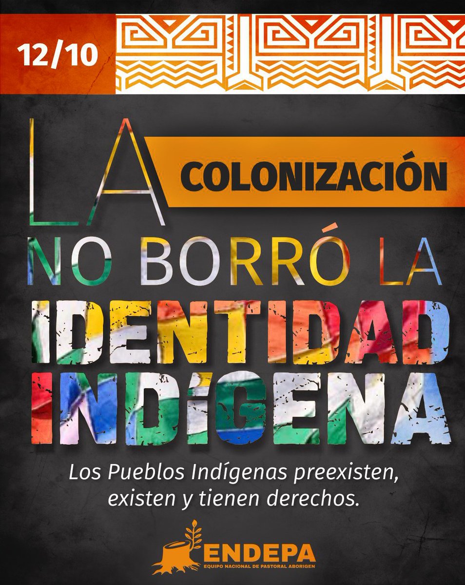 La colonización no borró la identidad indígena

Los Pueblos Indígenas preexistenten, existen y tienen derechos. 

#PueblosIndígenas 
#Preexisten
#Existen
#TienenDerechos
#ENDEPA