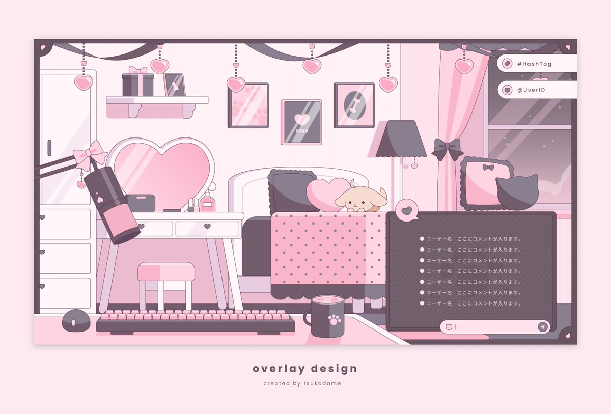 tsuko111d0me's tweet image. [ work ]

梱枝りこ様（@riko0202）の配信画面を制作させていただきました！🐈‍⬛🖊️
ありがとうございました.ᐟ.ᐟ