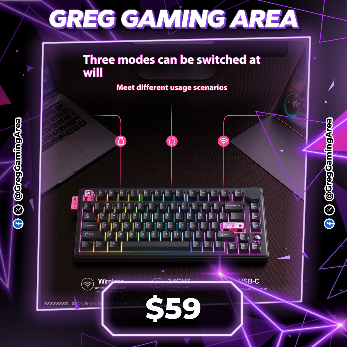 LEVEL UP YOUR GAME! 🎮✨

⌨️ Onikuma Mechanical Triple Mode RGB Gaming Keyboard
🔗 s.click.aliexpress.com/e/_omkni9X