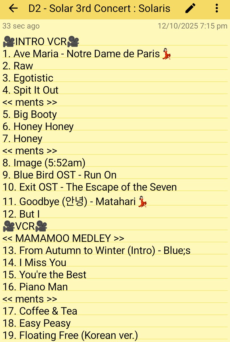 cikinmoss's tweet image. 2025 SOLAR 3RD CONCERT : SOLARIS

Day-2

Setlists : 30 songs + 7 songs requests
Duration : 2hours 28minutes (approximately)

#Solar_3rd_Concert #Solaris