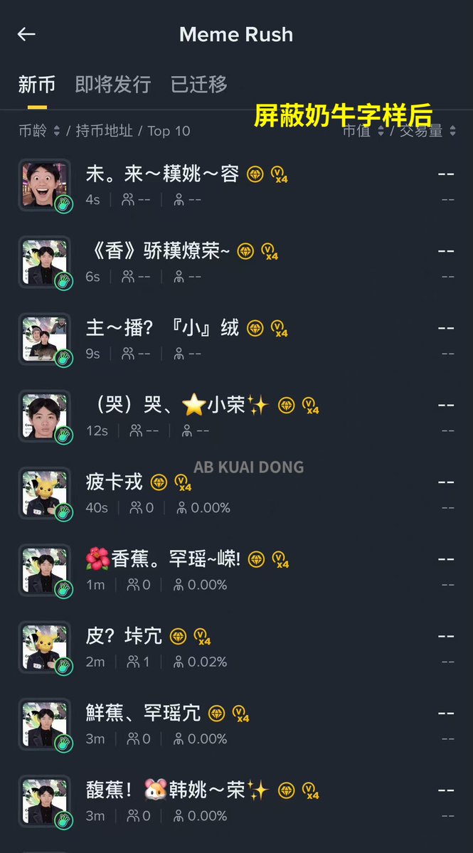 _FORAB's tweet image. Four meme 与币安钱包，推出的精品内盘页面，过去 24 小时被奶牛相关的 Meme 所刷屏。

在今天下午，官方屏蔽了奶牛、Cowboy 等字样关键词，但过去每分钟，新币页面仍出现满屏幕的，代币图标为 奶牛 Cowboy 本人照片和推特截图的 Meme 出现。

该现象已持续一整天的时间，整个新币页面已无法正常浏览。