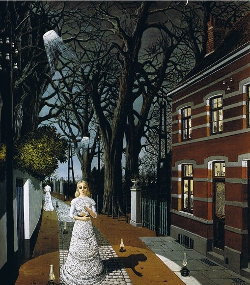 Mis asociaciones caprichosas:
-Foto mía de Atocha.
-Cuadro de Paul Delvaux.