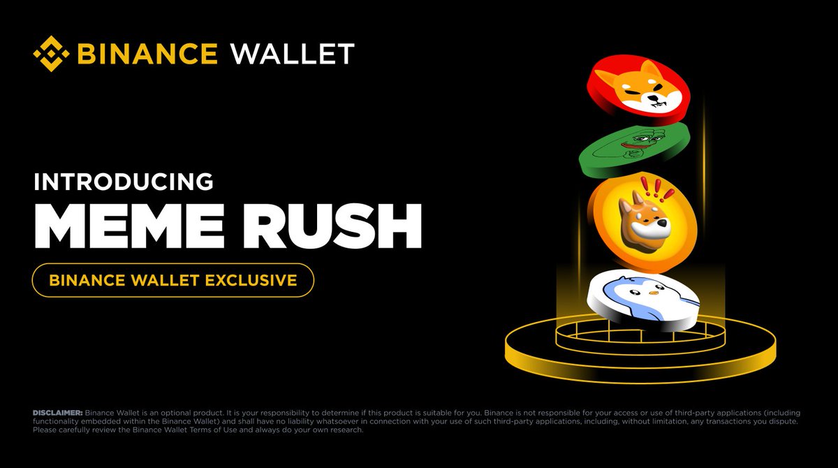🚀 #BinanceWallet launches Meme Rush — giving Keyless users early access to meme token launches through a fair &amp; transparent process.

✅ Built with @fourmeme_com
✅ Multi-stage launch model
✅ 4x Alpha trading volume boost for participants
✅ Pathway to potential Binance Alpha