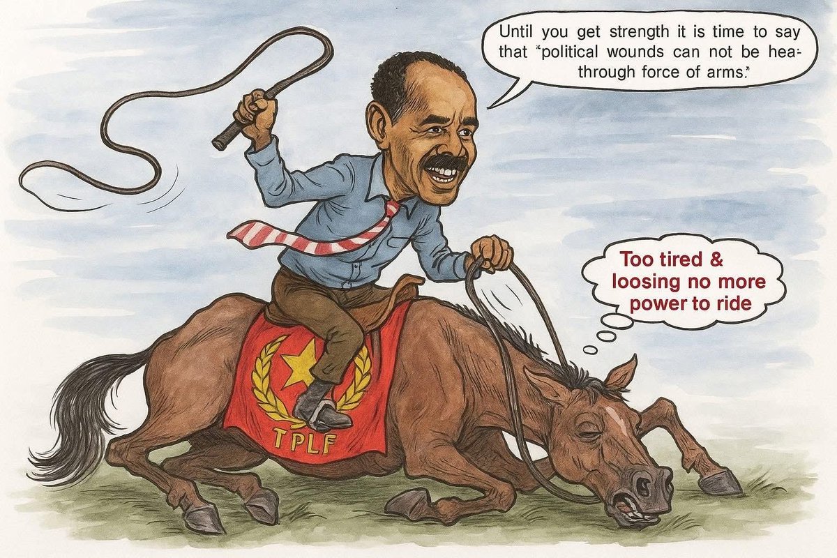 DanielsonKassa1's tweet photo. Eritrea’s longtime dictatorship desperately trying to ride the dead TPLF horse to Addis Ababa is laughable. These old dummies are stuck in 1991. Their stagnation is depressingly real. https://t.co/y6WlfEM3rT