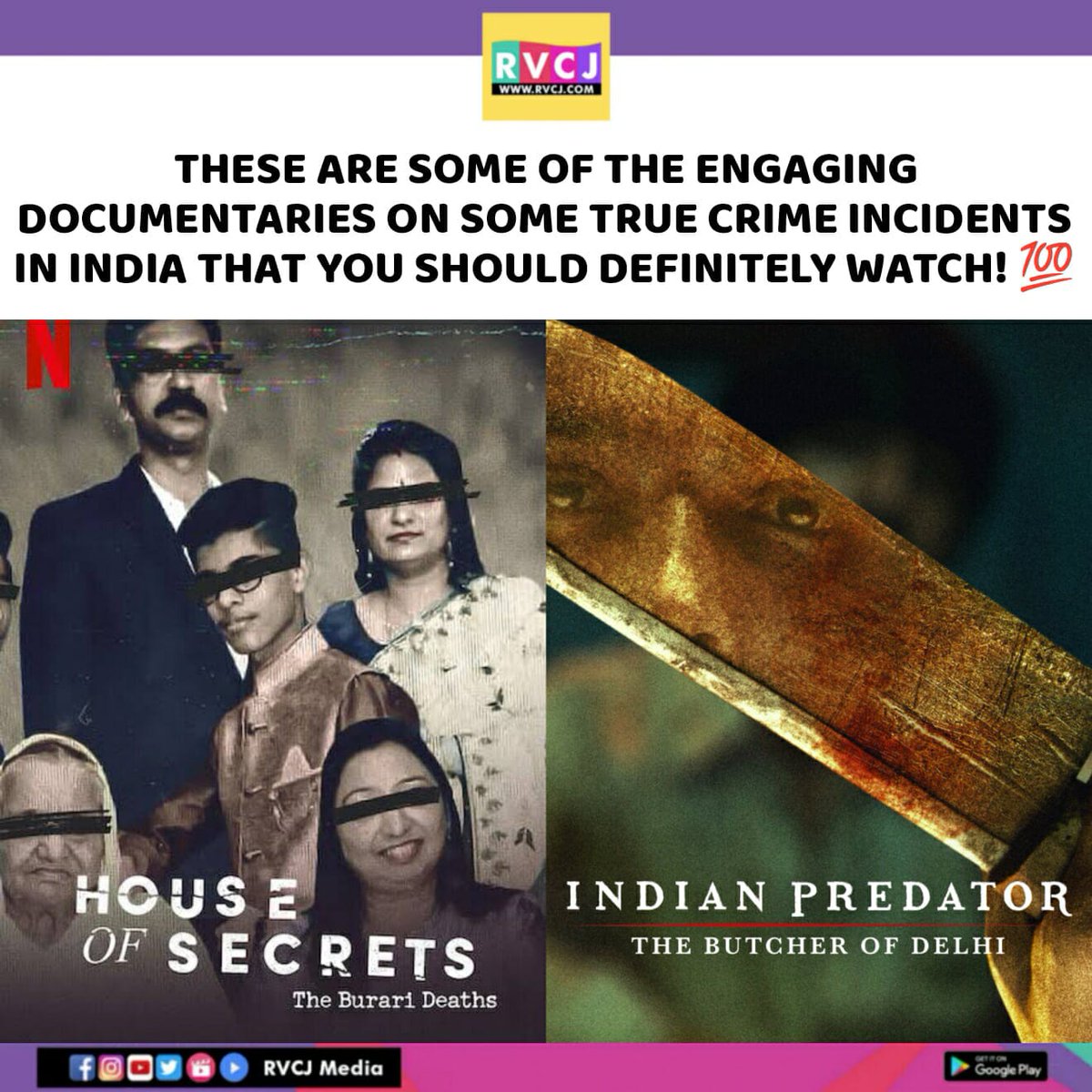 rvcjmovies's tweet photo. Have you watched these?
#houseofsecrets #indianpredator https://t.co/VwV5wguCkj